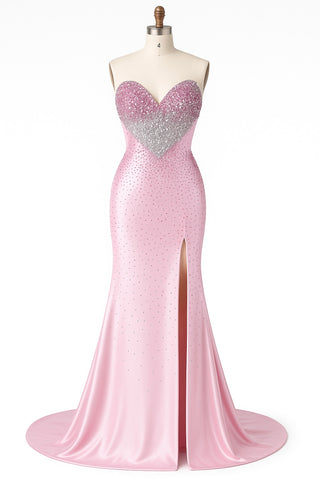 Pink beaded heart-bodice prom dress, WhatsApp image from June 2, 2025.