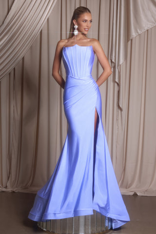 XO091 Periwinkle Gown with Slit