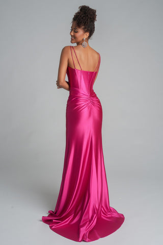 Fuschia XO105 gown, model wearing elegant formal dress.