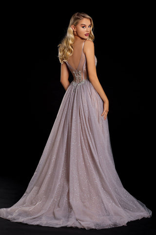 Formal gown in stone color