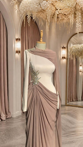 The Crush Gown – Beige and Brown