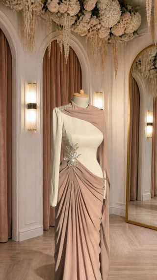 The Crush Gown – Beige and Brown