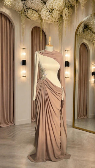 The Crush Gown – Beige and Brown