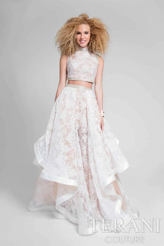 Two-piece lace gown, Terani Couture, 1711P2713