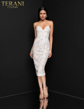Terani Couture 1811C6027 white cocktail dress