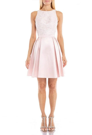 Pink dress 1821H7914 with lace bodice