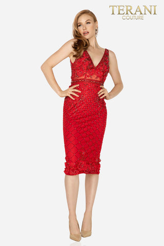 Terani Couture red cocktail dress 2011c2005____3.2000