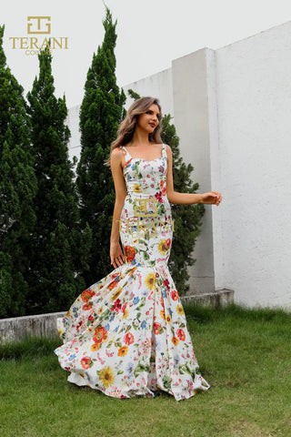 Terani floral mermaid gown 251p4378-3