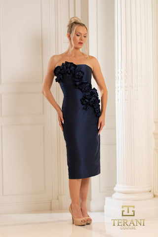Navy floral cocktail dress