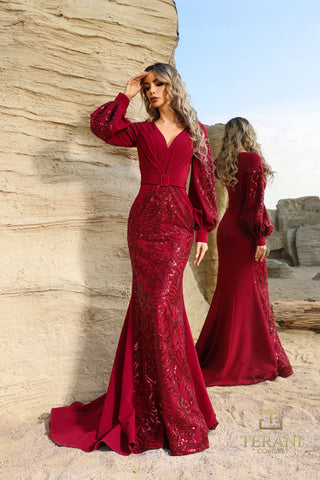 Burgundy mermaid gown 252E5129_22