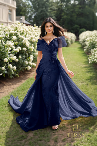 Navy blue evening gown