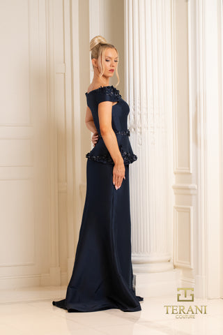 Navy blue Terani Couture gown