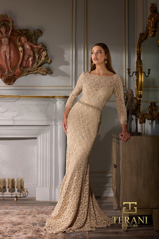 Elegant lace gown, 252M5331_1, by Terani Couture