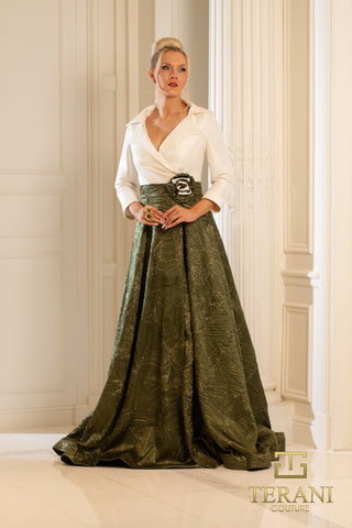 Elegant olive green formal gown, 252M5522_6