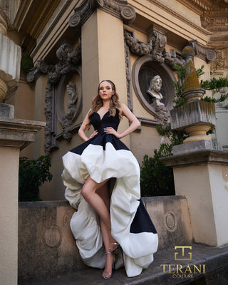 Elegant black and white gown, Terani Couture, 261P6710