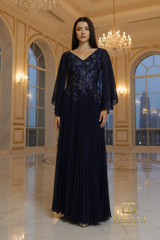 Elegant navy gown 261m6681f