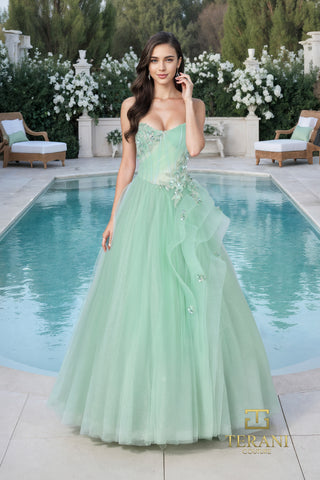 Mint green formal gown