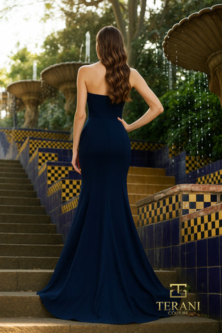 Navy blue Terani gown 261p6624