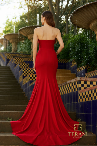 Red strapless gown, 261p6624redback, Terani Couture