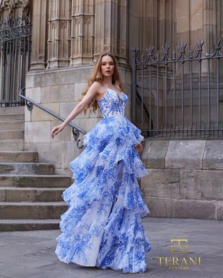 Woman in blue floral gown, 261p6673_2