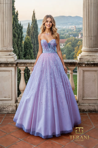 Lilac formal gown, style 261p6737, with sparkling bodice
