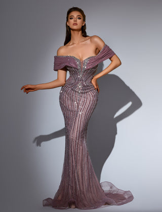 Elegant off-shoulder gown, style 47aa5db10