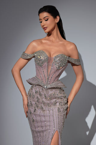 Elegant off-shoulder gown, style 73c9e9b0