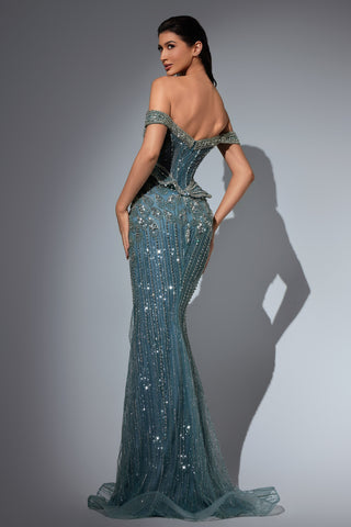 Elegant off-shoulder gown 84e639716m0a37fc654310494115bc2e