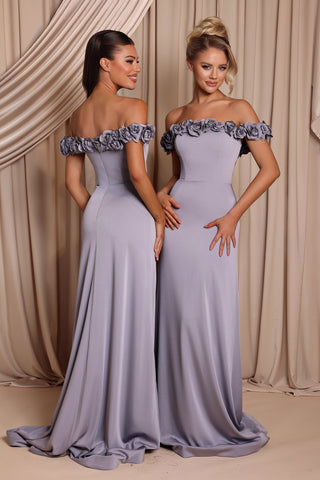 Brielle Platinum off-shoulder dresses
