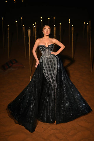 Woman in black evening gown, DSC_2862final