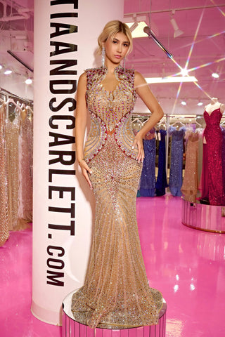 PS23744CSILVERPURPLE sparkly evening gown