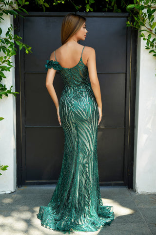 Emerald green formal gown PS24517