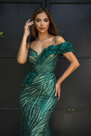 Emerald green formal gown, PS24517