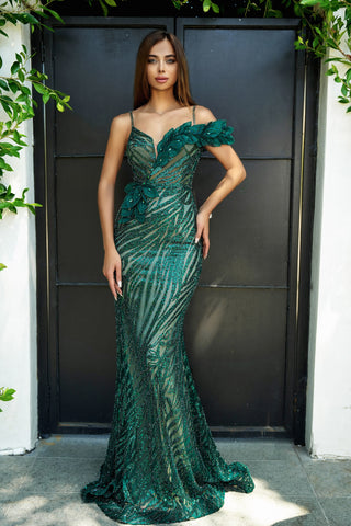 Emerald green formal gown