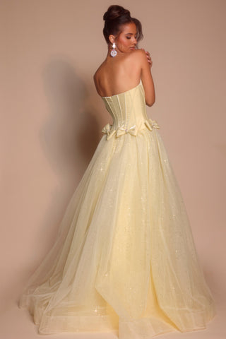 Yellow corset gown PS25336-03