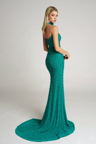 Emerald green gown, PS26006