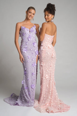 Lilac & Pink Floral Gown PS26019-01_1