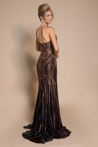 PS26138 Black Sequin Gown