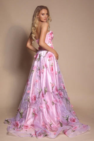 Pink floral gown