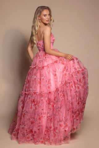 PS26219 Pink Floral Gown