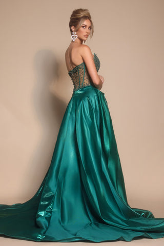 Green prom dress PS26240, side view