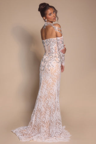 White lace formal gown, PS26311E