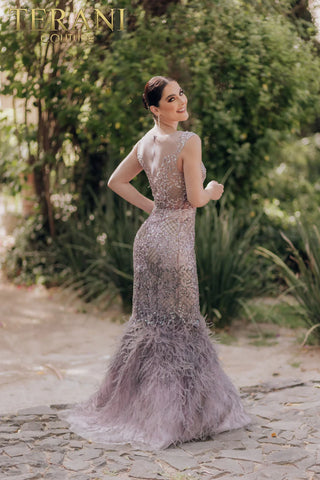 Terani Couture 2021GL3577 Feathered Gown