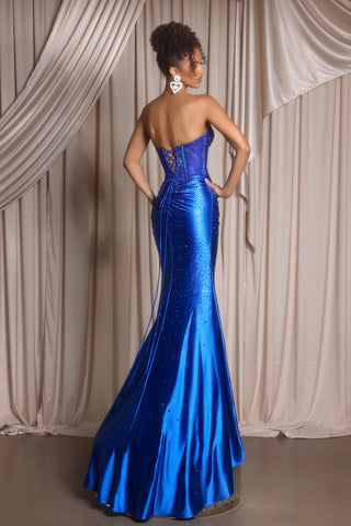 Royal blue formal gown, XO098-03