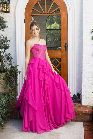 XO174 Fuchsia Formal Dress