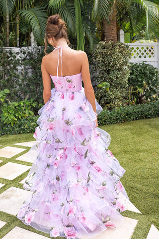 Pink floral gown, XO176