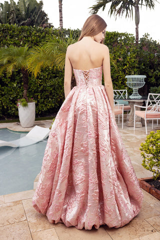 Pink strapless formal gown from XO180 collection