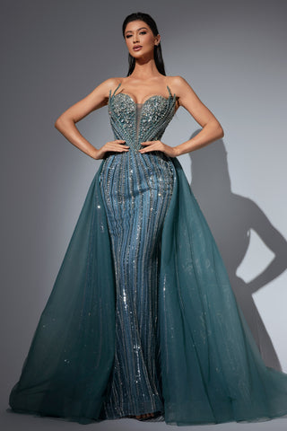 Elegant blue formal gown
