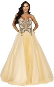 Woman in yellow prom dress