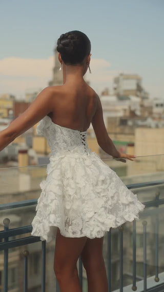 PS27314 Ivory bridal mini dress video